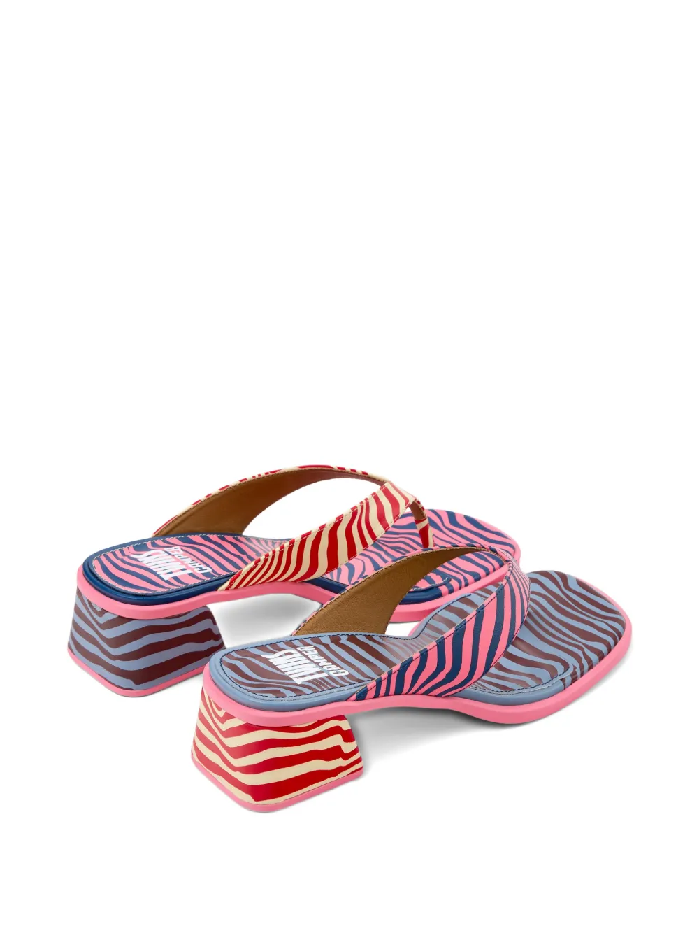 Camper Kora gestreepte sandalen Roze