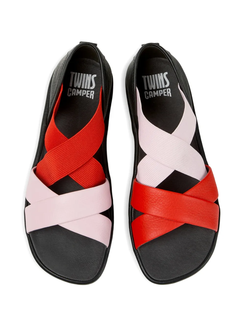 Camper Twins leren sandalen Zwart