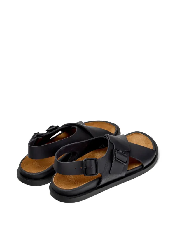 Camper Lluc Buckled crossover-strap Sandals | Black | FARFETCH