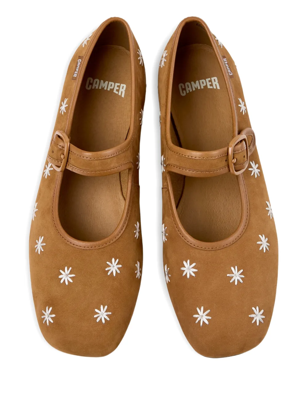 Camper Casi Myra floral-detail ballet flats Bruin