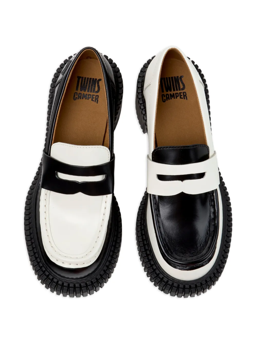 Camper London Twin loafers met plateauzool Zwart