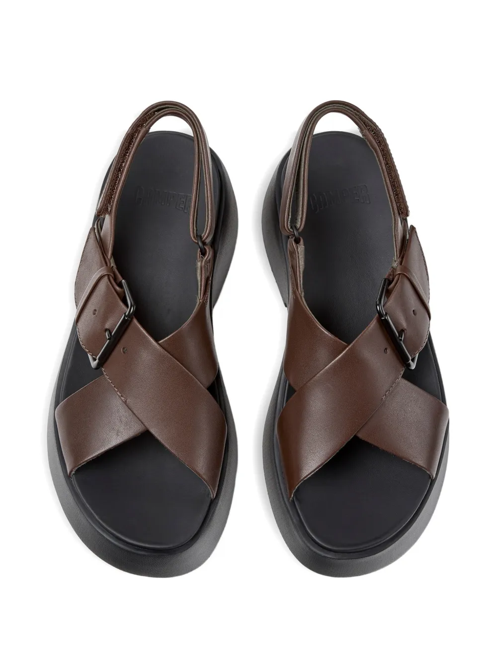 Camper Tasha buckled leather sandals Bruin