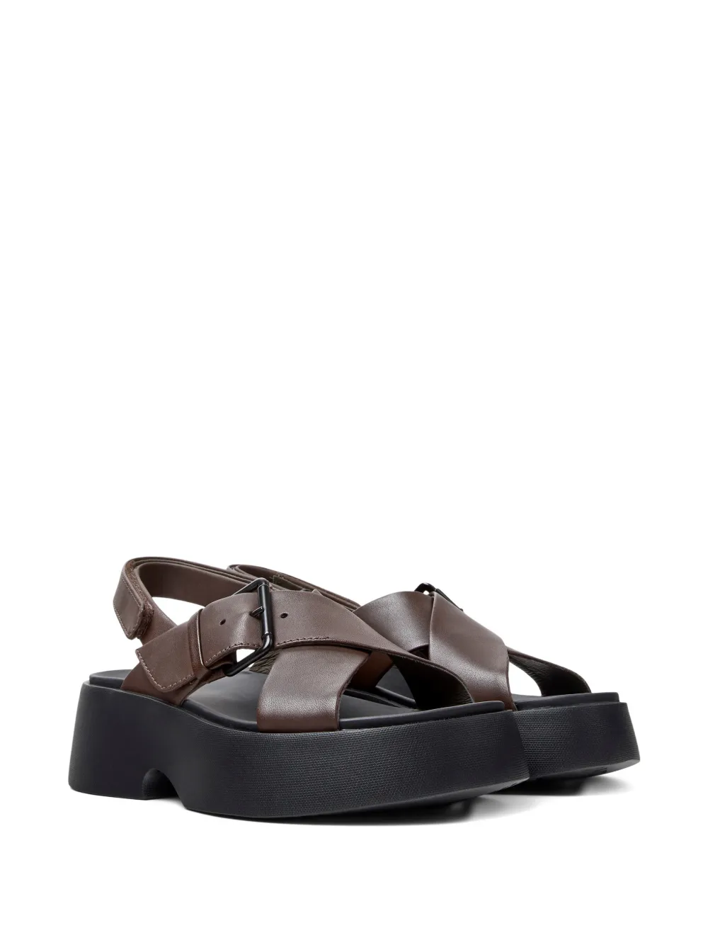 Camper Tasha buckled leather sandals Bruin