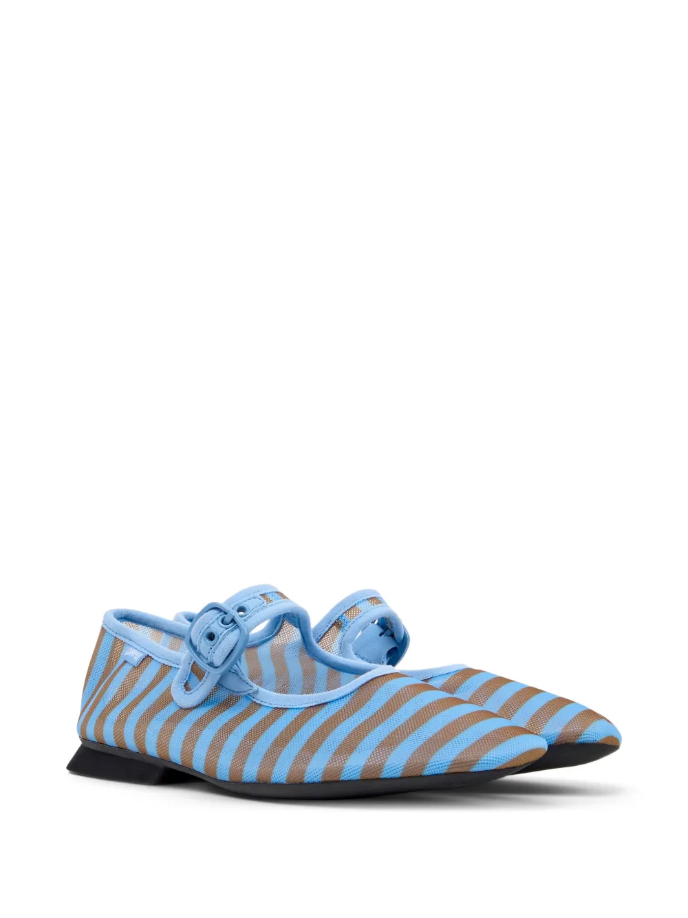 Camper Casi Myra gestreepte ballerina's met gesp Blauw