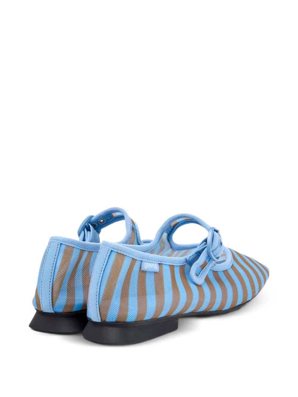 Camper Casi Myra gestreepte ballerina's met gesp Blauw