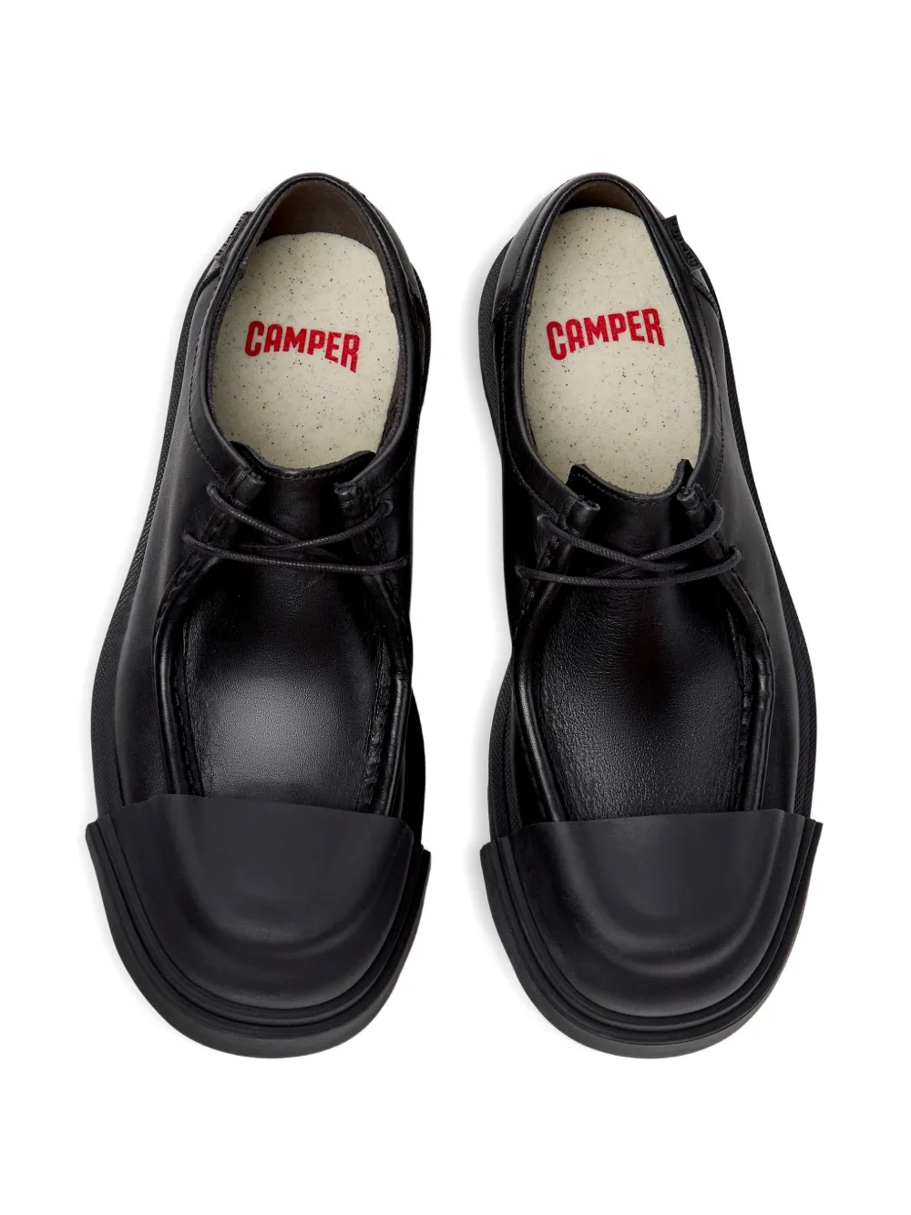 Camper Junction leren veterschoenen Zwart