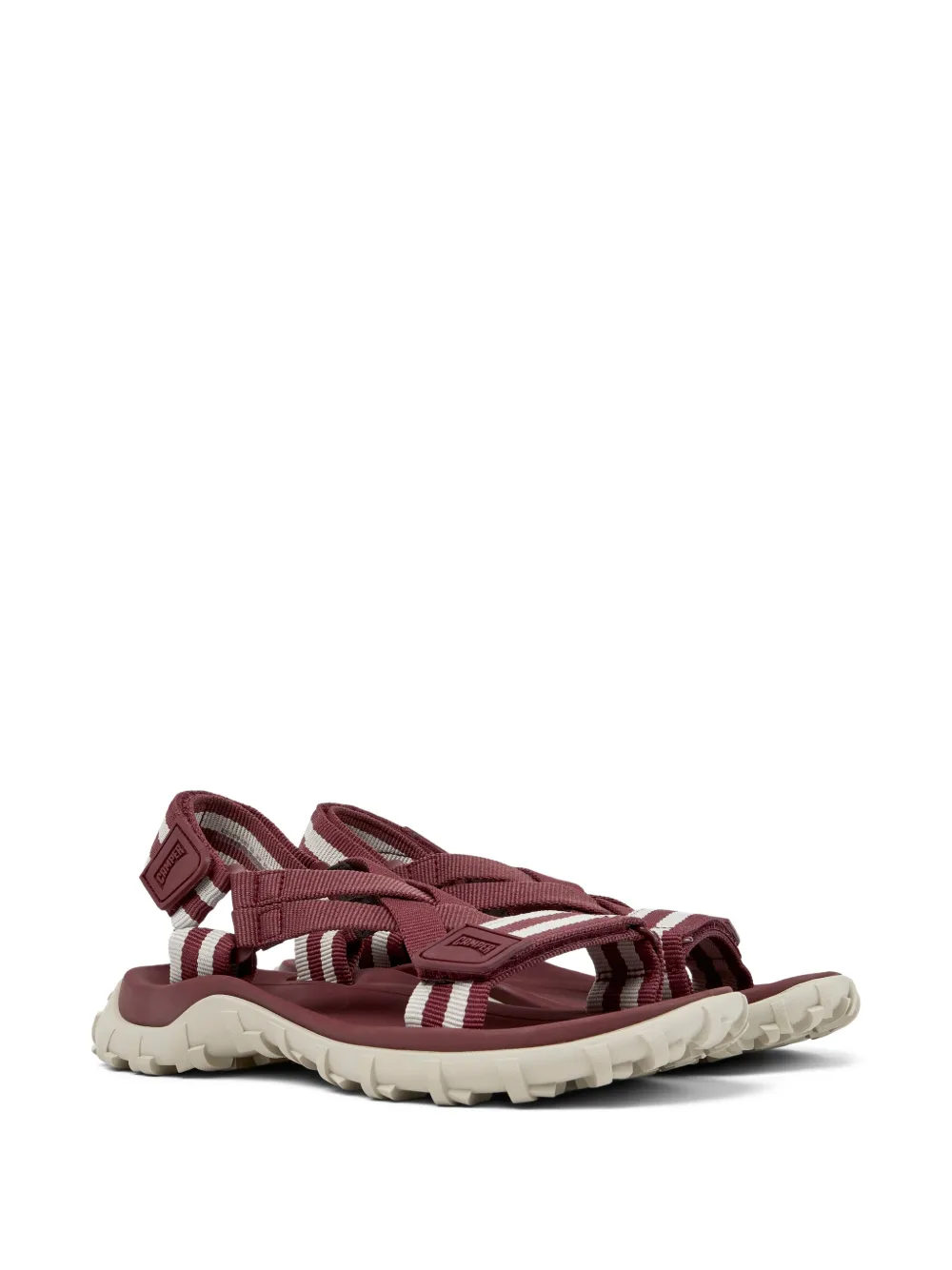 Camper Drift Trail gestreepte sandalen Rood