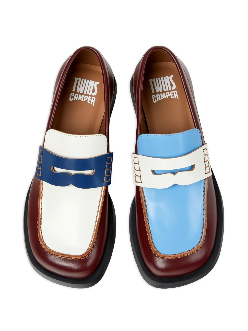 Camper Twins leren loafers Bruin