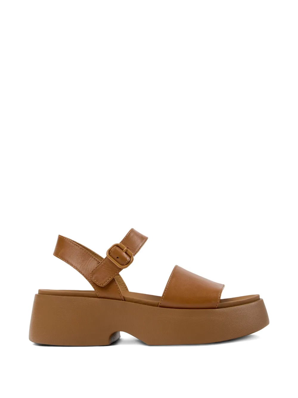 Camper Tasha leren sandalen met gesp Bruin