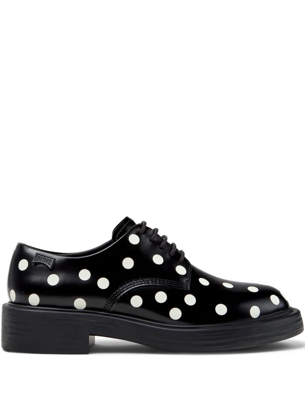 Camper Dean polka-dot lace-up derby shoes - Nero