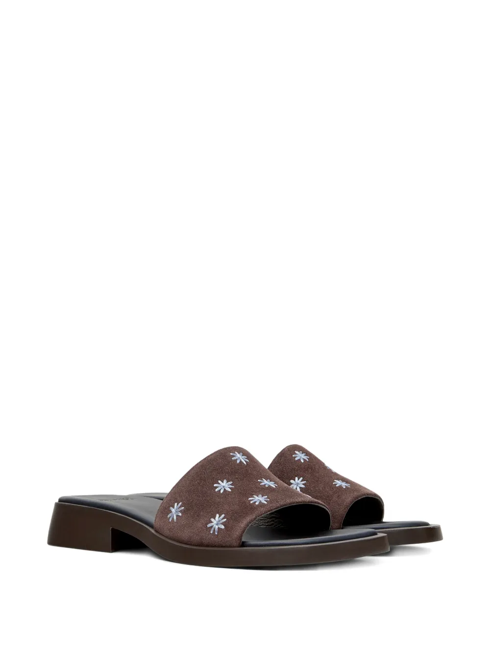 Camper Dana suède sandalen met bloemdetail Bruin