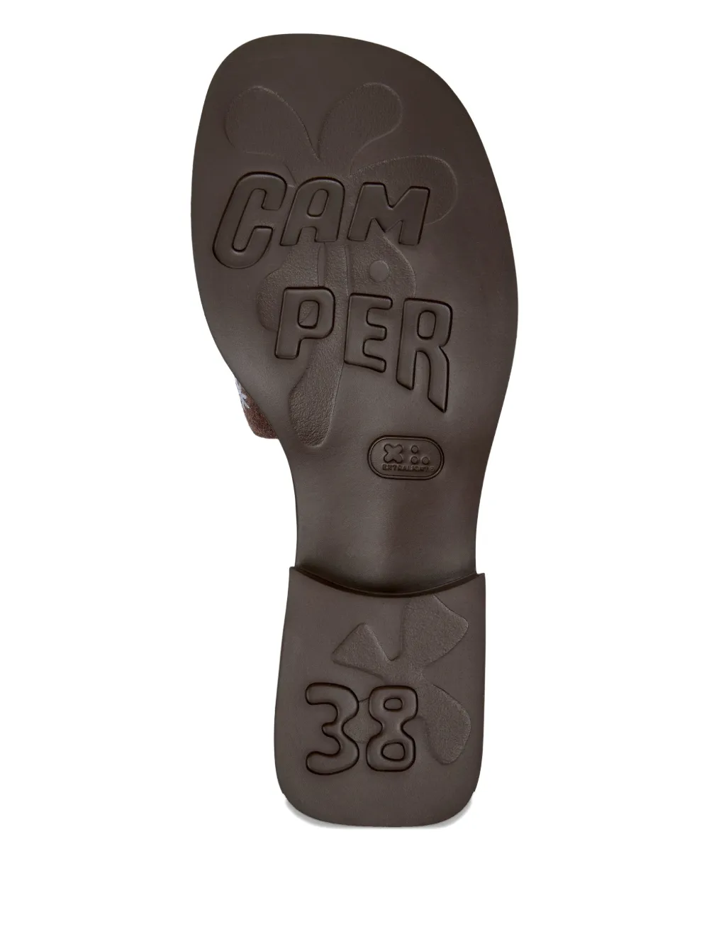 Camper Dana suède sandalen met bloemdetail Bruin