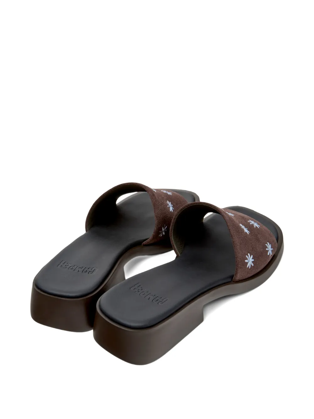 Camper Dana suède sandalen met bloemdetail Bruin