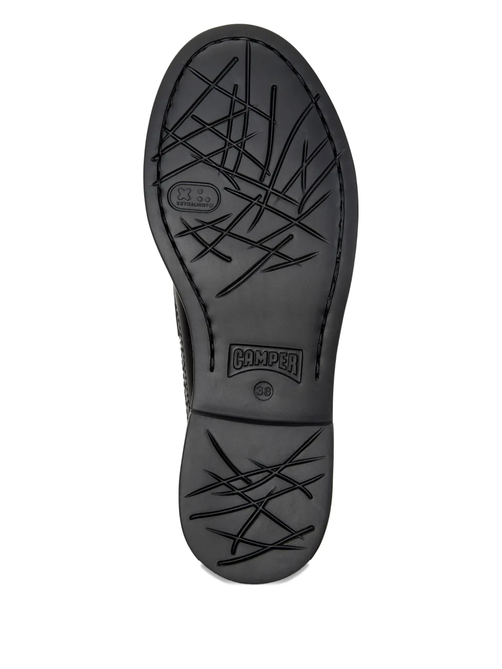 Camper Soepele leren brogue loafers Zwart