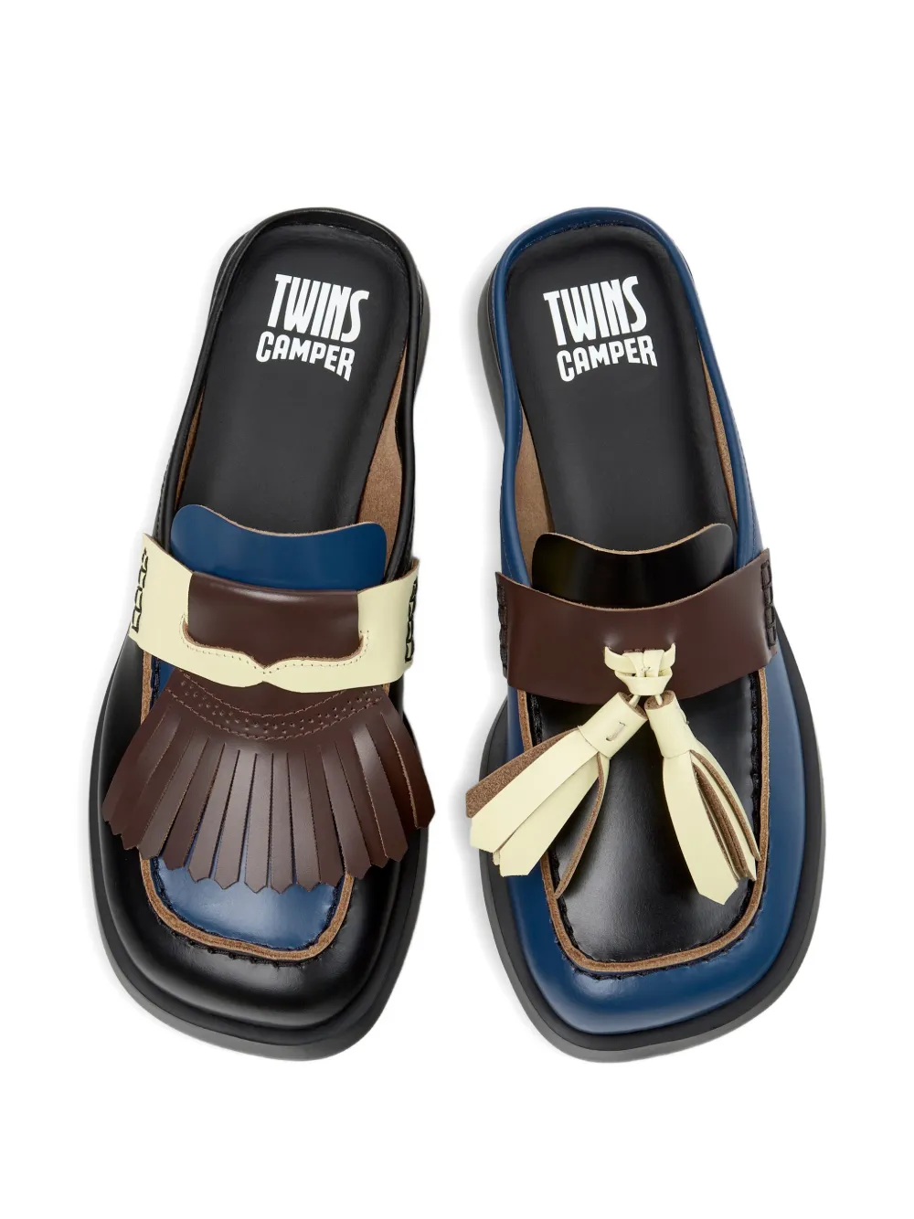Camper Twins tassel-detail mules Zwart