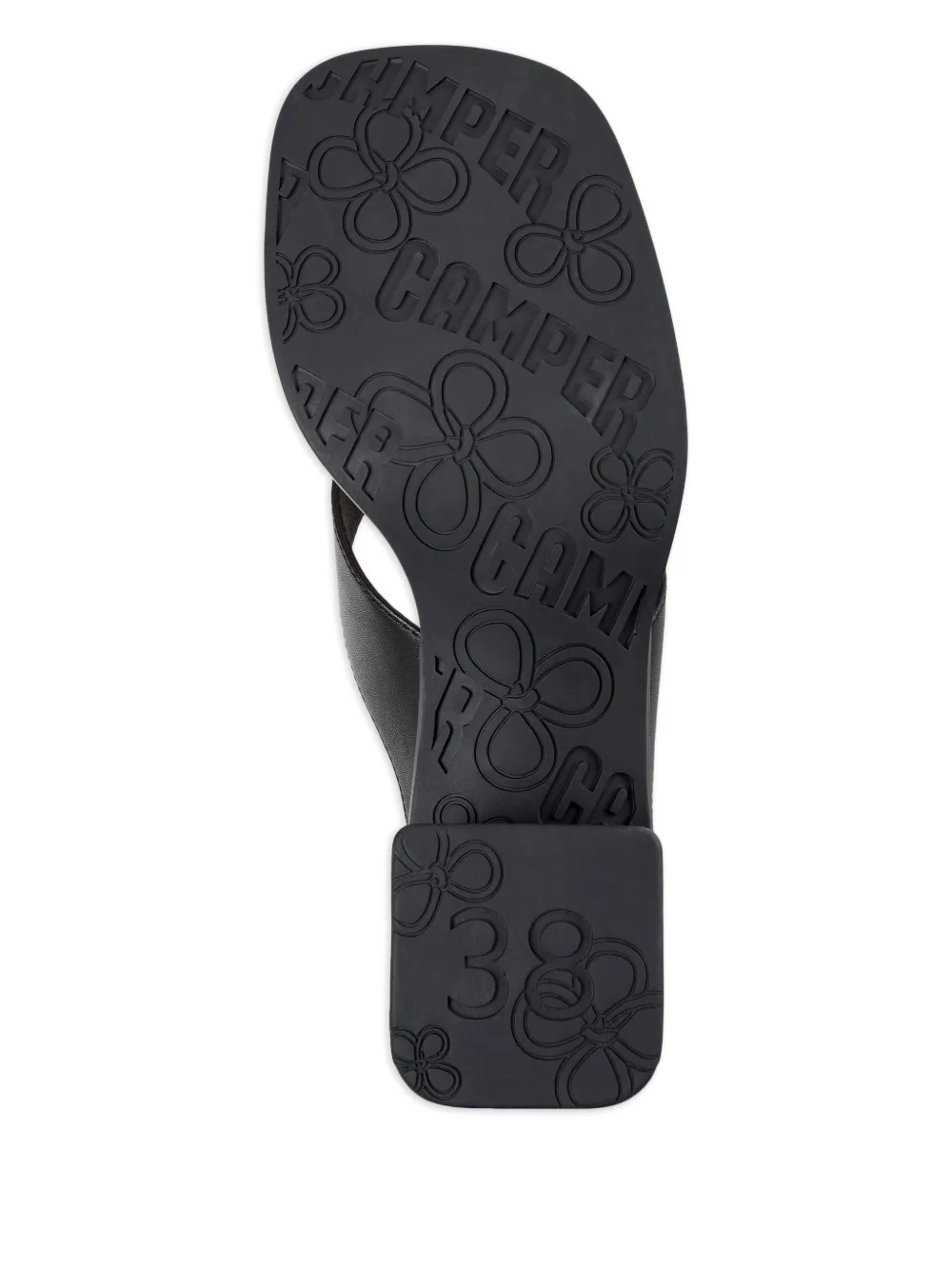 Camper Kora leren sandalen Zwart