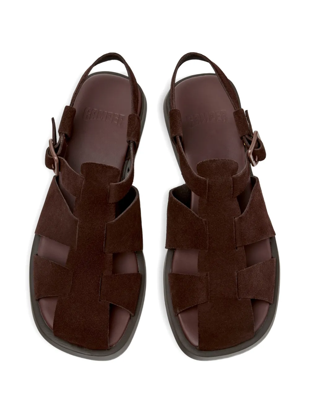 Camper Dana geweven sandalen met gesp Bruin