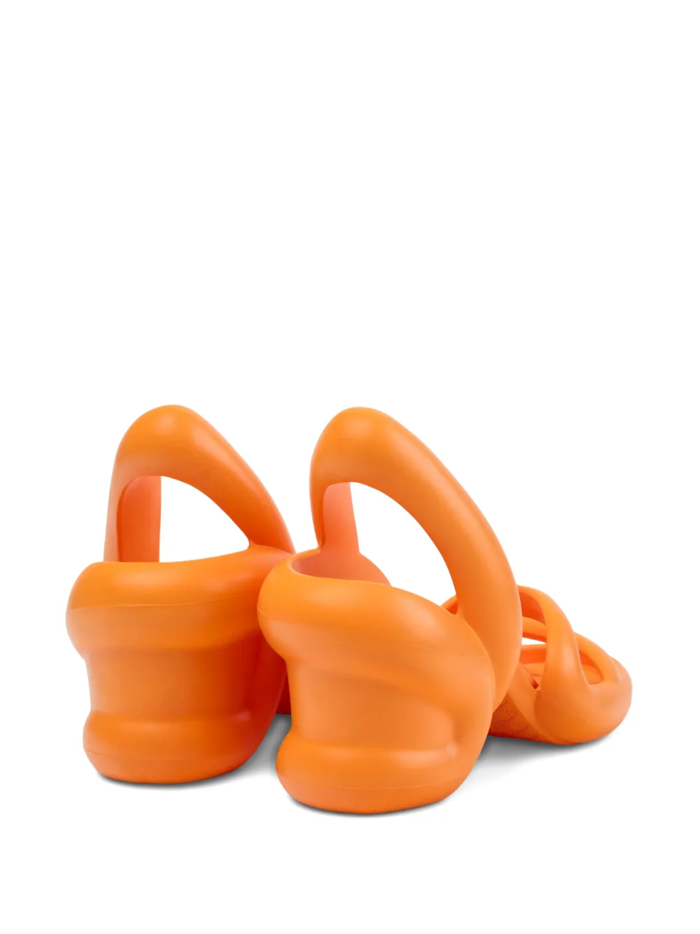 Camper Kobarah sandalen met open neus en hak Oranje