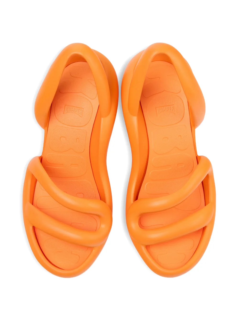Camper Kobarah sandalen met open neus en hak Oranje
