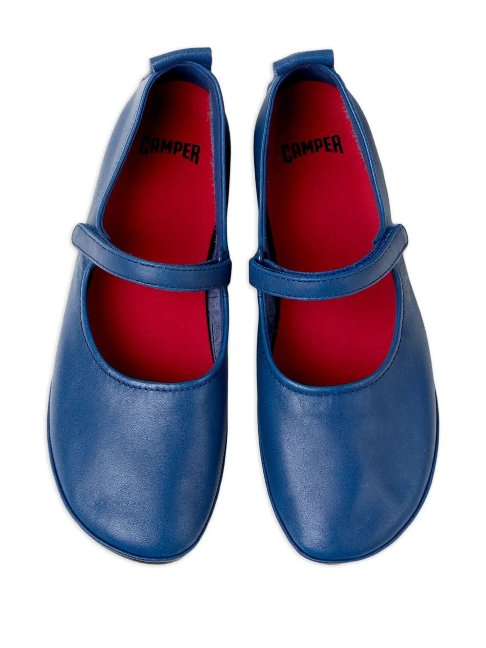 Camper Right Nina leren ballerina's met bandje Blauw