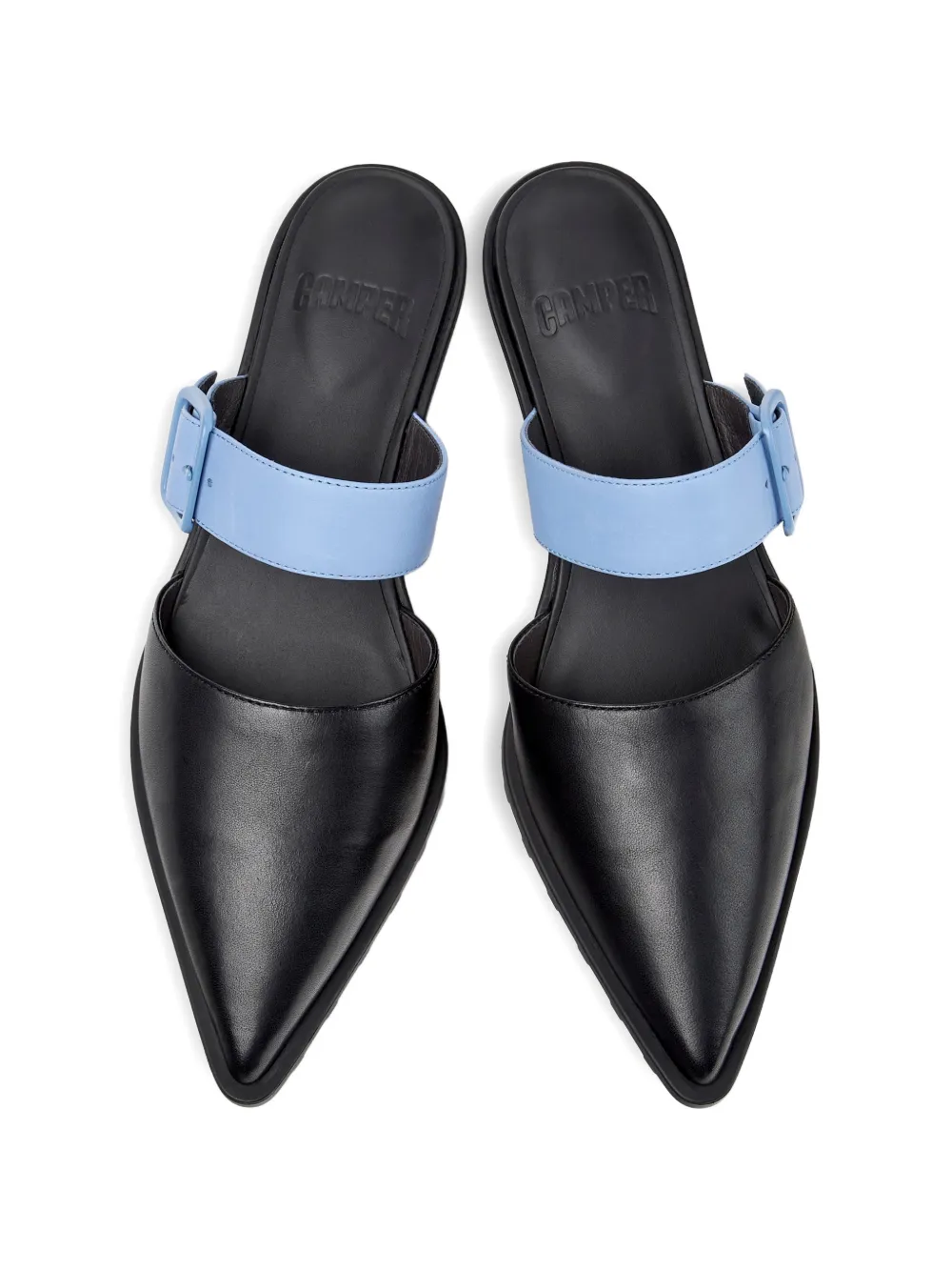 Camper Anita muiltjes met gesp Zwart