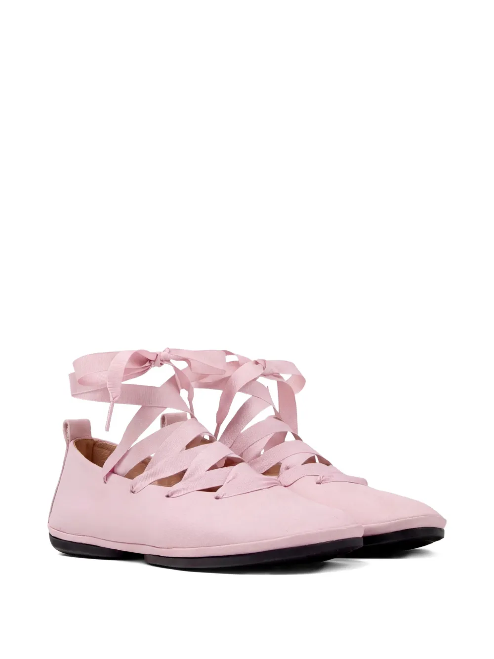 Camper Right Nina ballerina's met veters Roze
