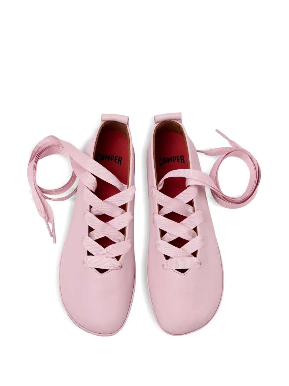 Camper Right Nina ballerina's met veters Roze