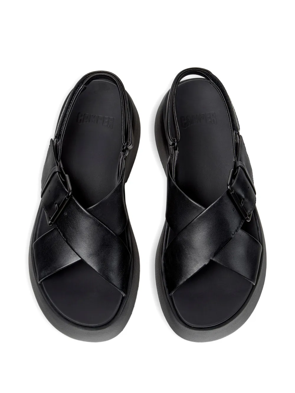 Camper Tasha sandalen met gespbandjes Zwart