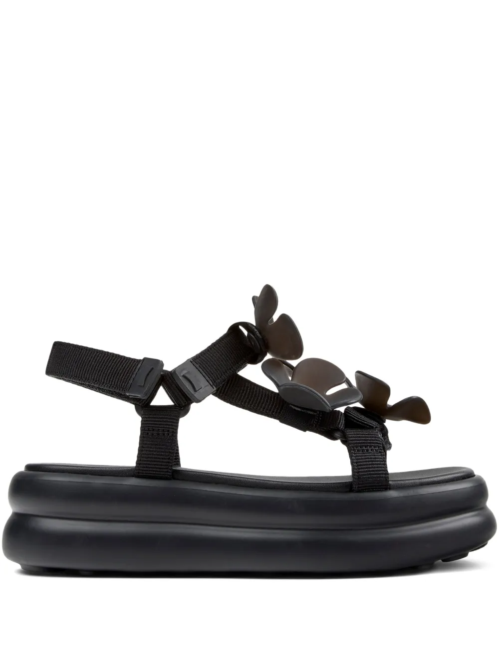 Camper Sandali Twins con chiusura a strappo - Nero