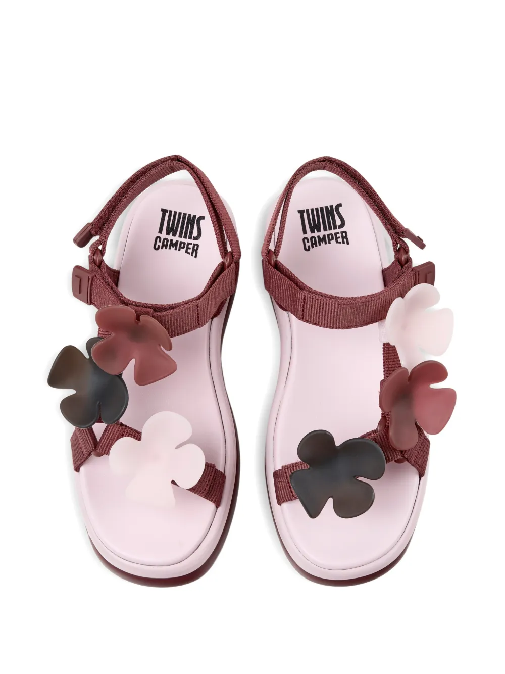 Camper Pelotas Flota Up sandalen met bloemapplicatie Rood