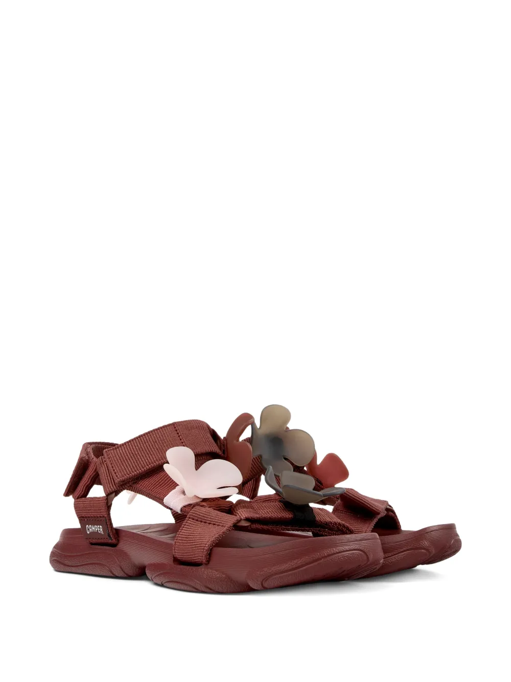 Camper Karst sandalen met bloemdetail Rood