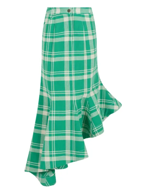 Rosie Assoulin plaid asymmetric skirt