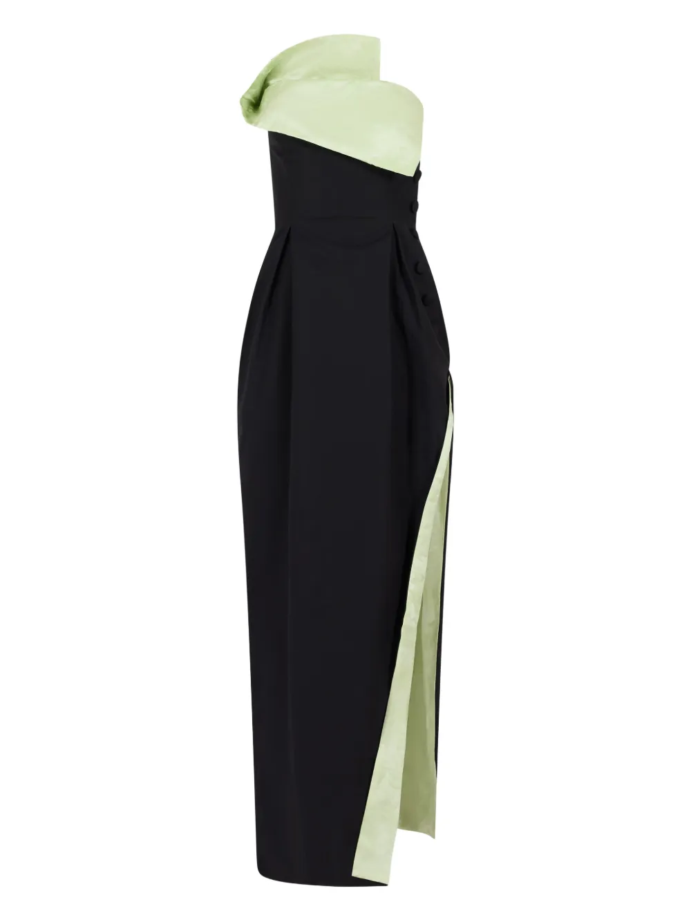Rosie Assoulin peep-lapel slit gown - Black
