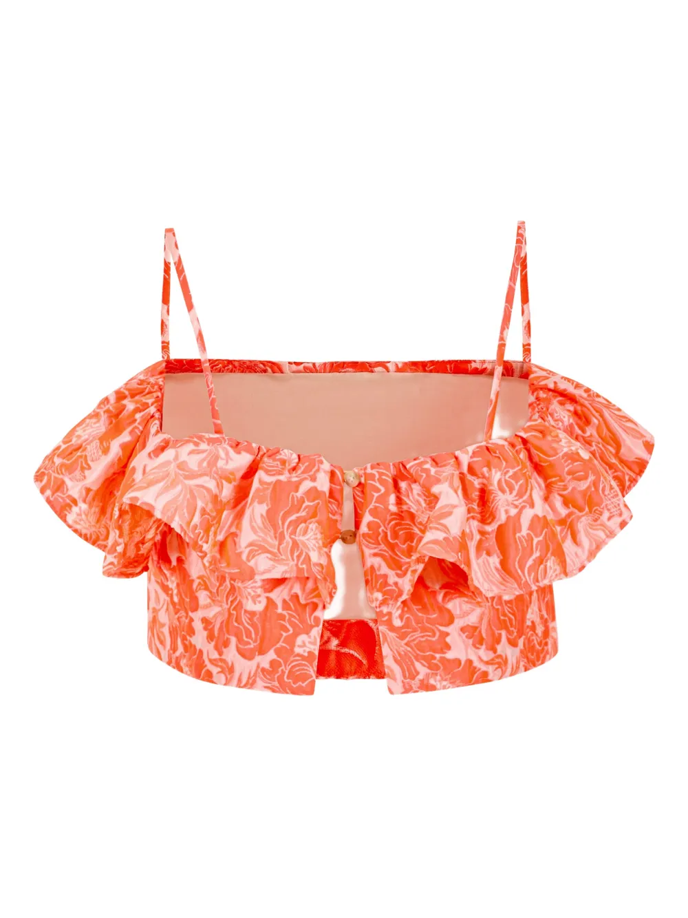 Rosie Assoulin ruffled floral top - Orange