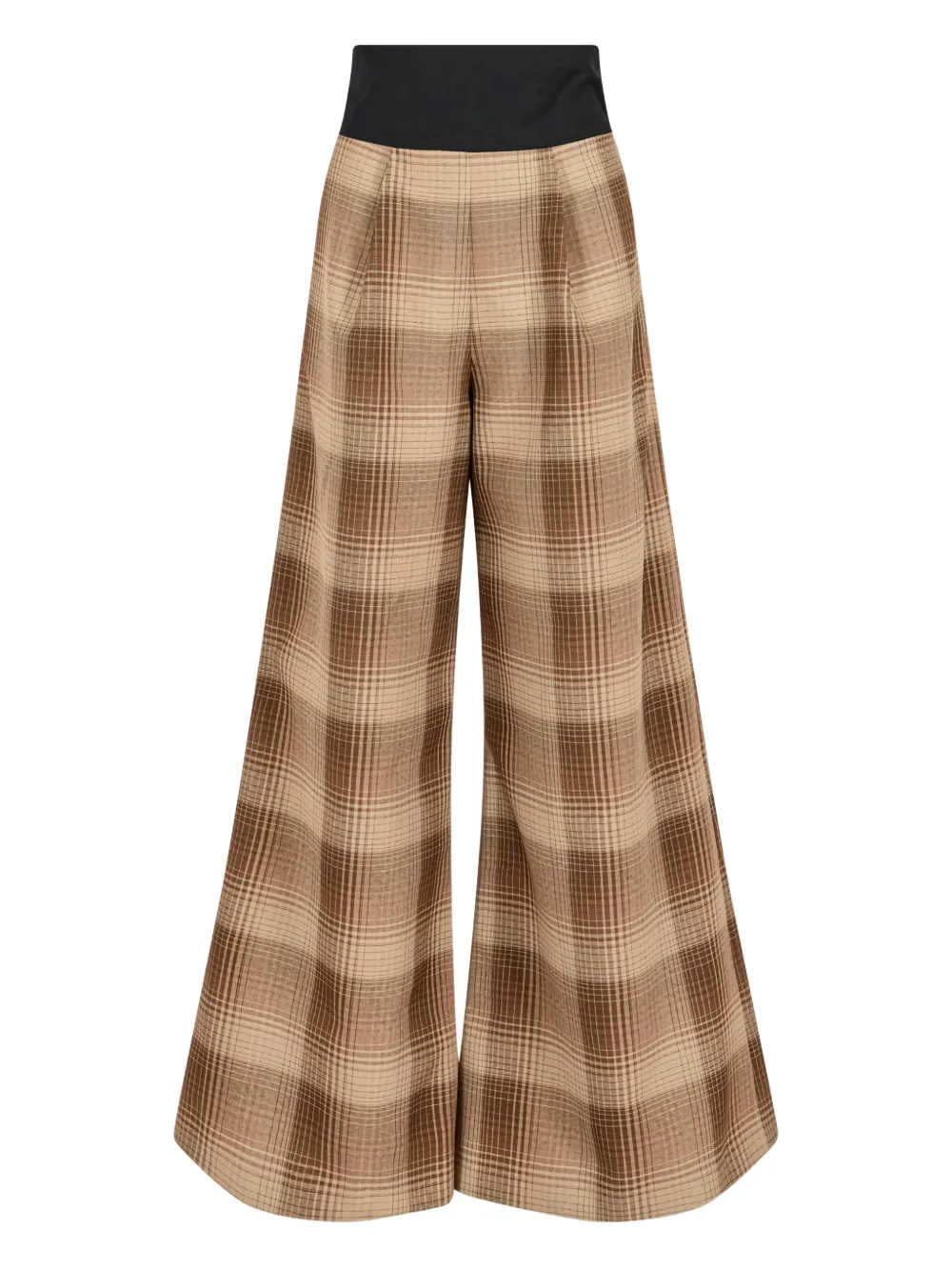 Rosie Assoulin tie-plaid palazzo trousers - Bruin