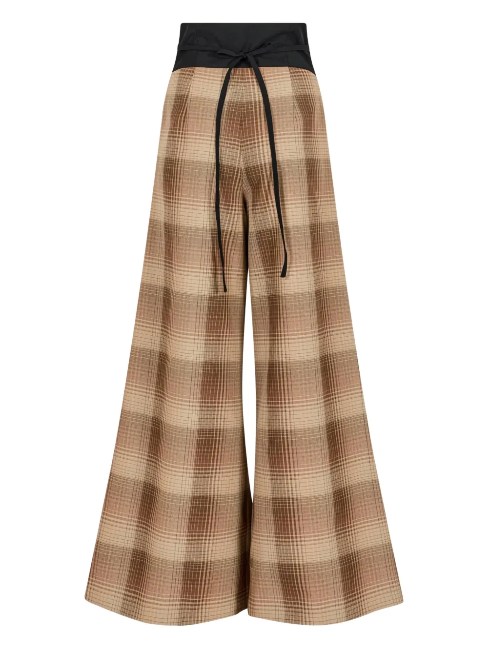 Rosie Assoulin tie-plaid palazzo trousers - Marrone