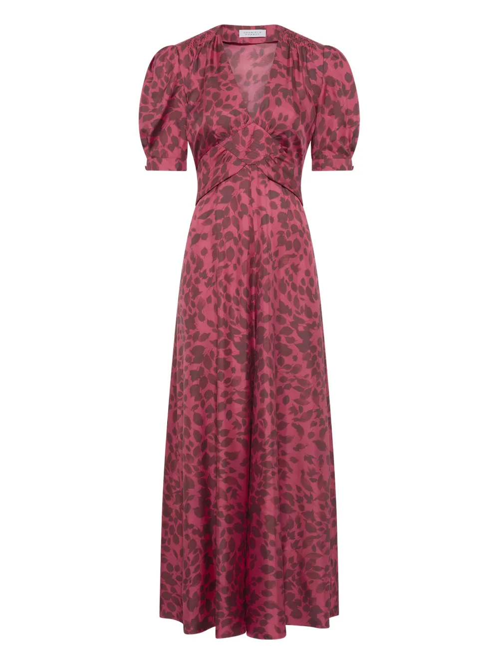 Gabriela Hearst Larkin puffed-sleeves floral midi dress - Roze