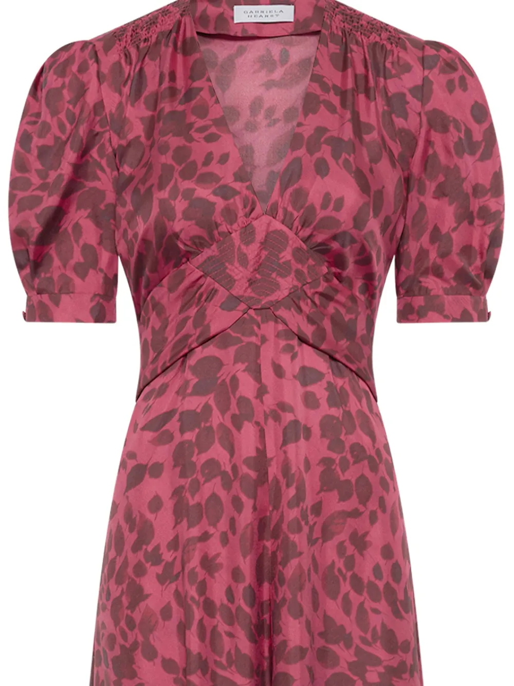 Gabriela Hearst Larkin Puffed-sleeves Floral Midi Dress in Pink, view 2