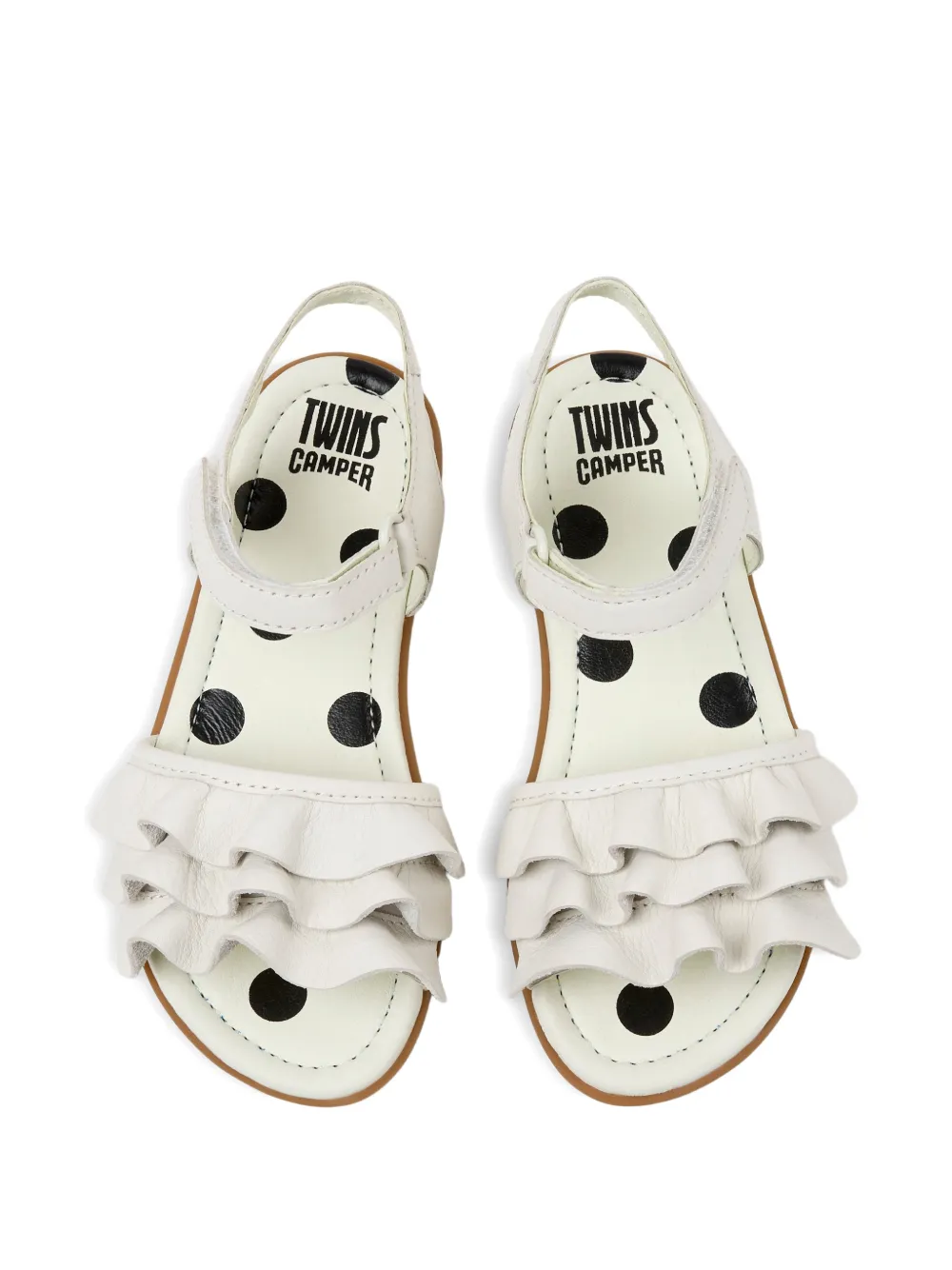 Camper Kids Right sandalen met ruches Wit