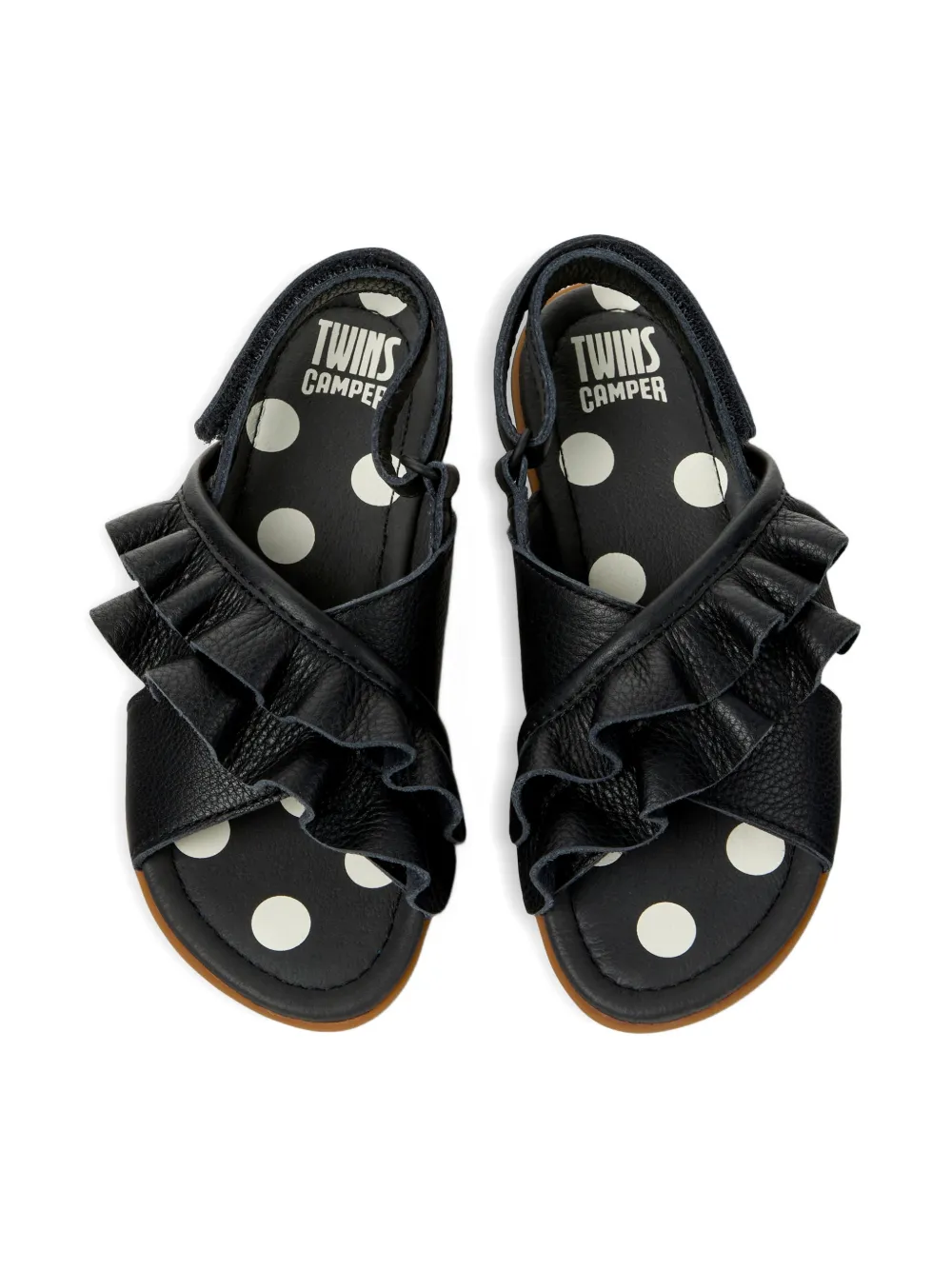 Camper Kids Twins sandalen met ruches Zwart