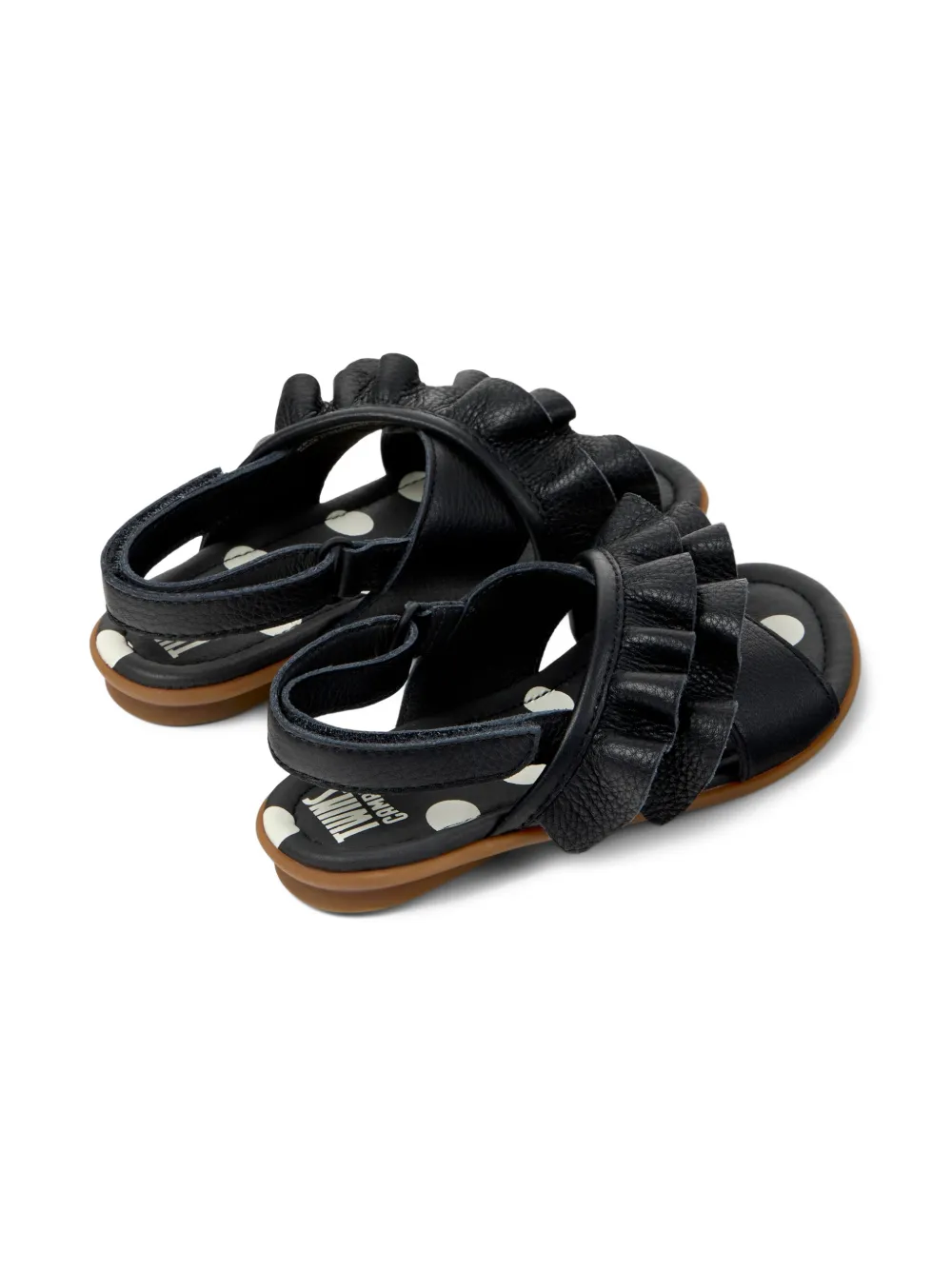 Camper Kids Twins sandalen met ruches Zwart