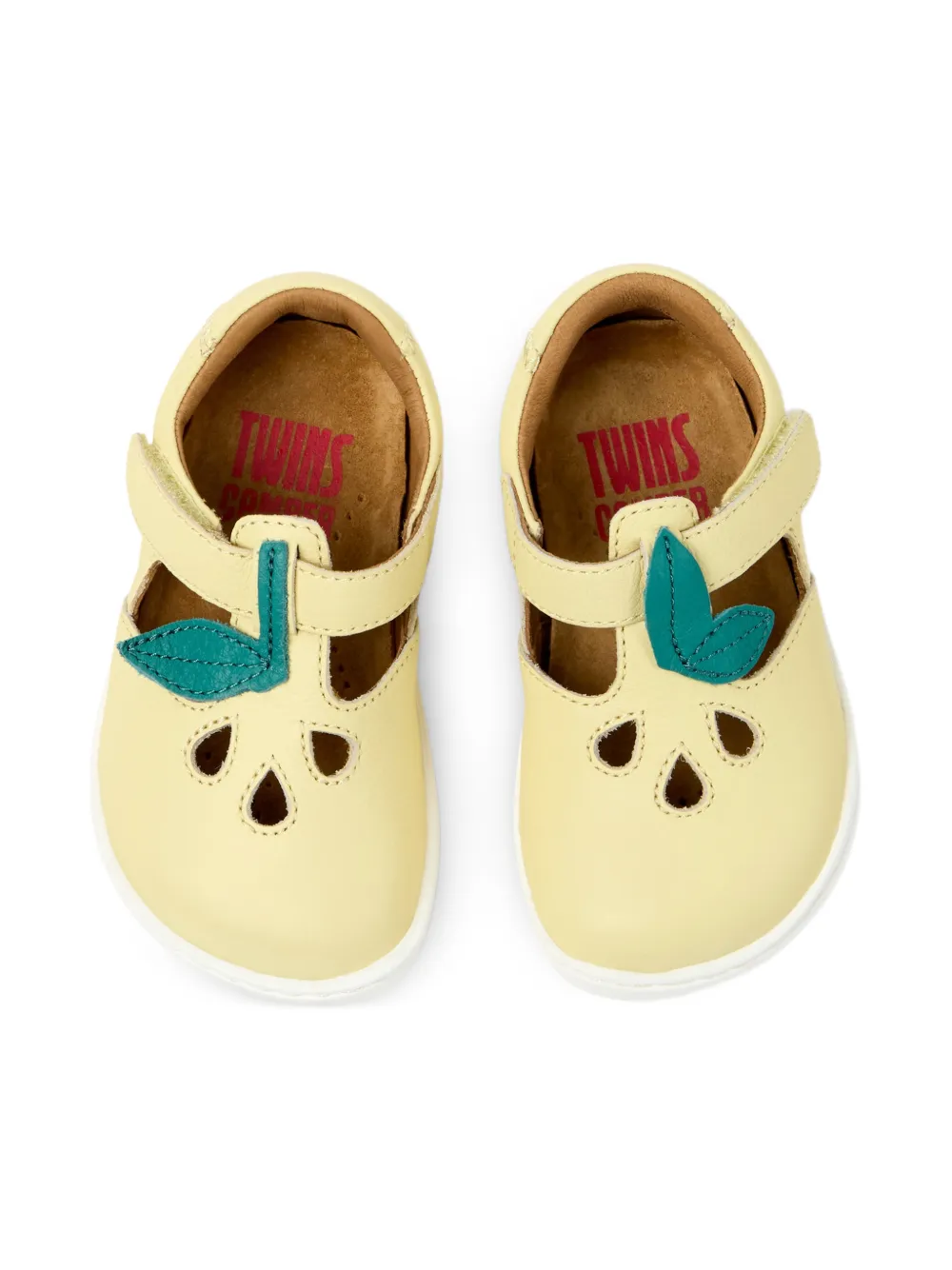 Camper Kids Ballerina's met bladerdetail Geel