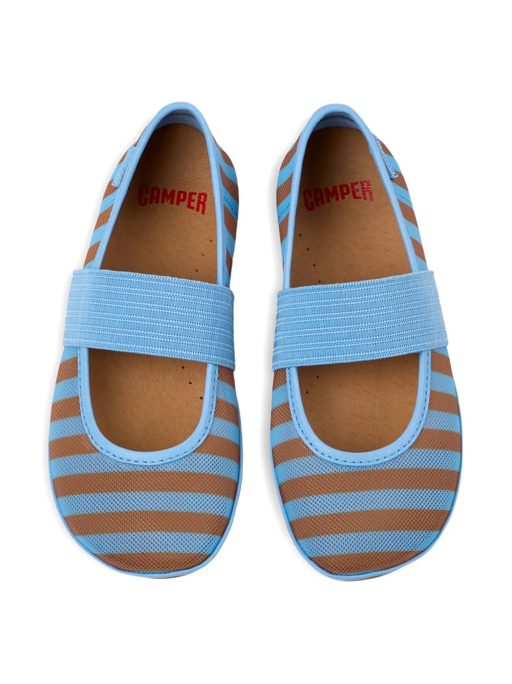 Camper Kids Right gestreepte ballerina's met bandje Blauw
