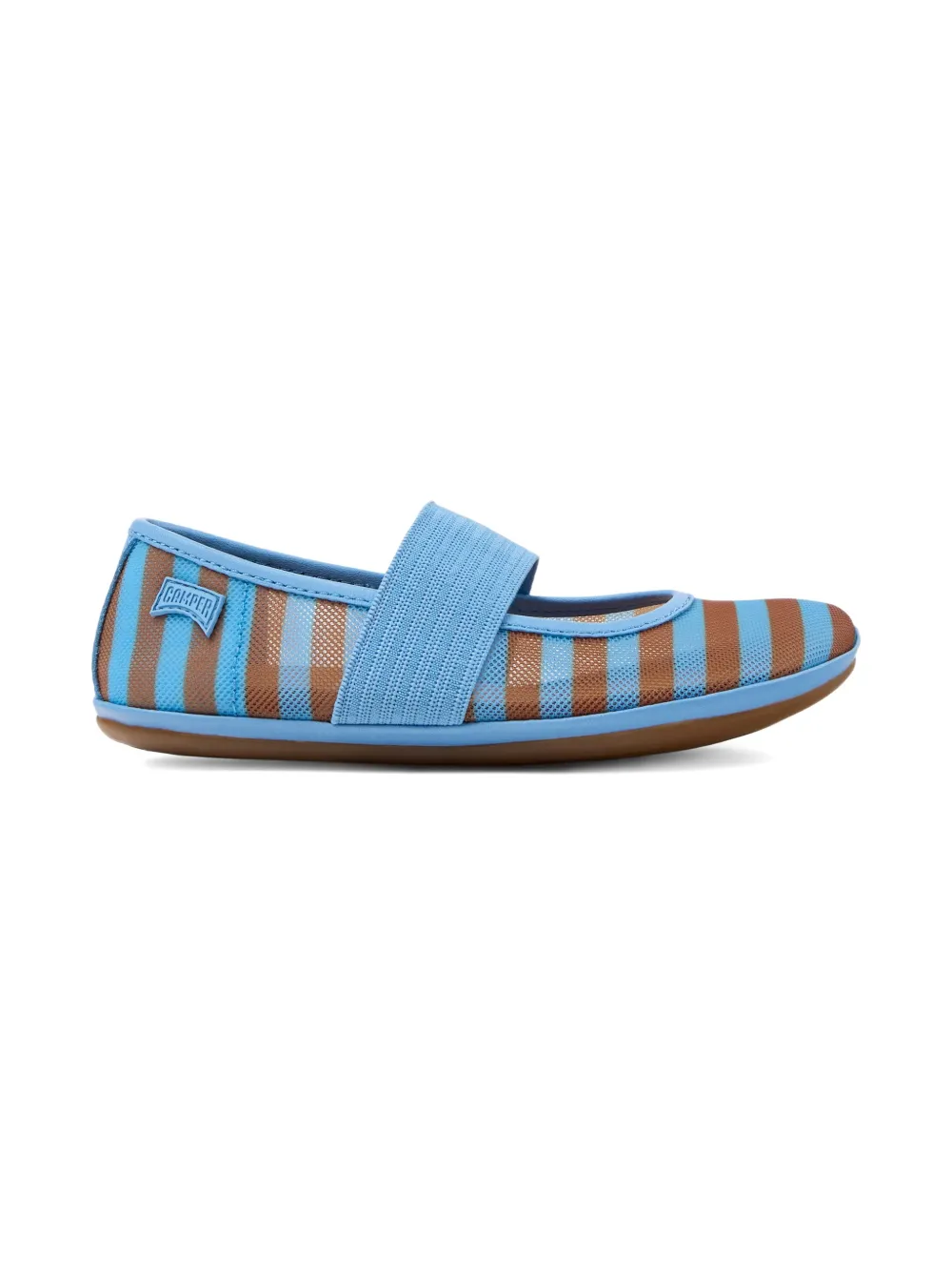 Camper Kids Right gestreepte ballerina's met bandje Blauw