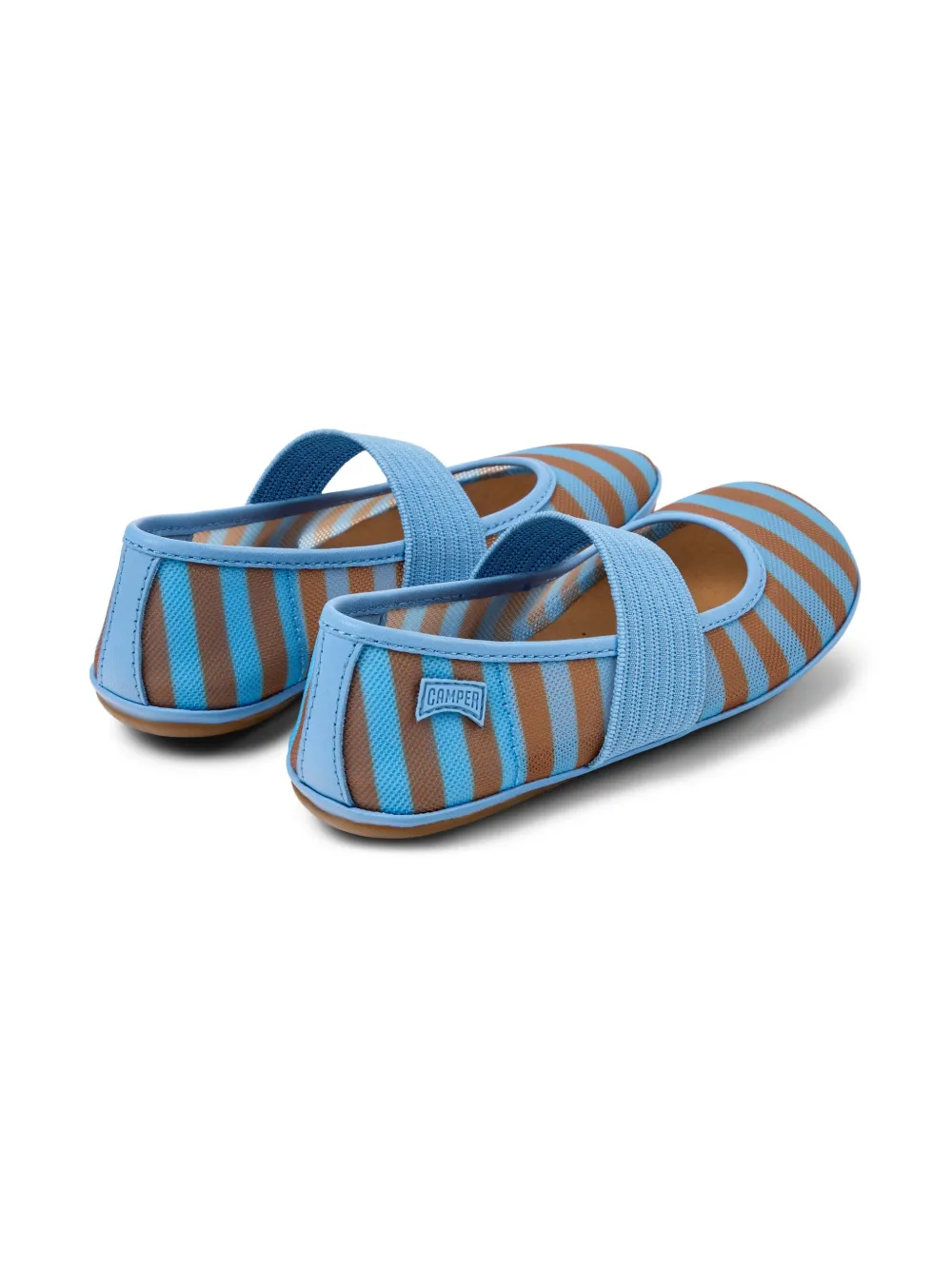 Camper Kids Right gestreepte ballerina's met bandje Blauw