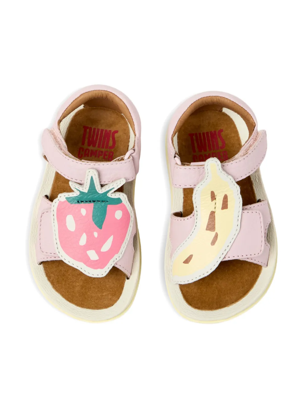 Camper Kids Fruit leren sandalen Roze