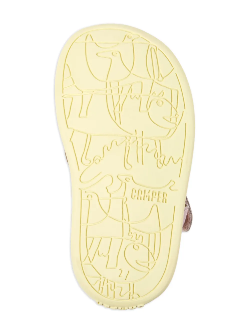 Camper Kids Roze gladde leren sandalen