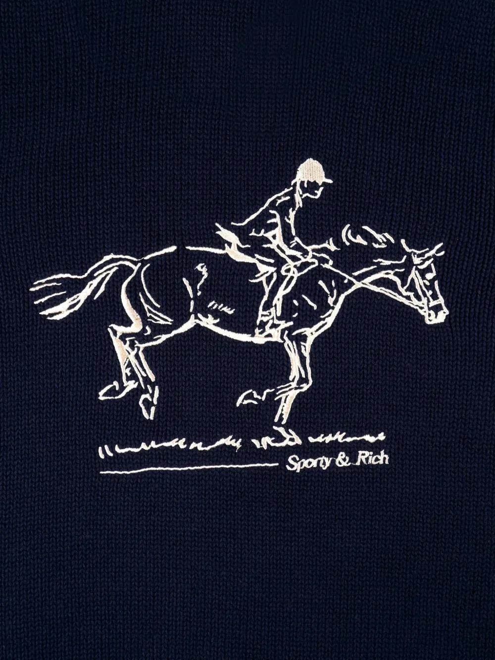 Sporty & Rich Trui met col en illustratie Blauw