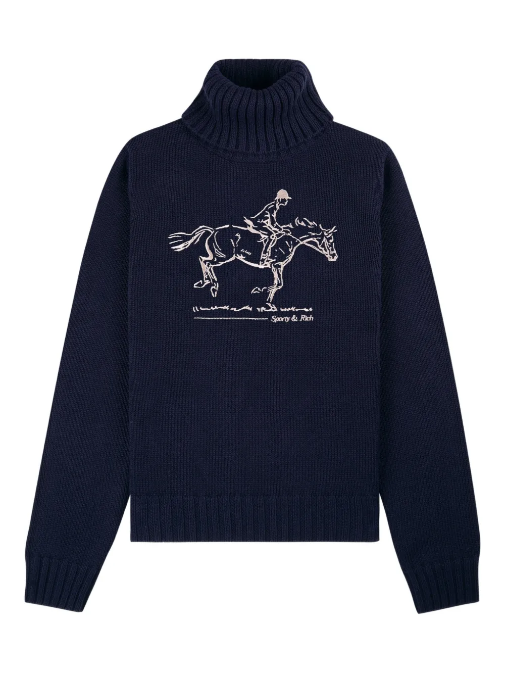 Sporty & Rich illustration turtleneck sweater - Blau