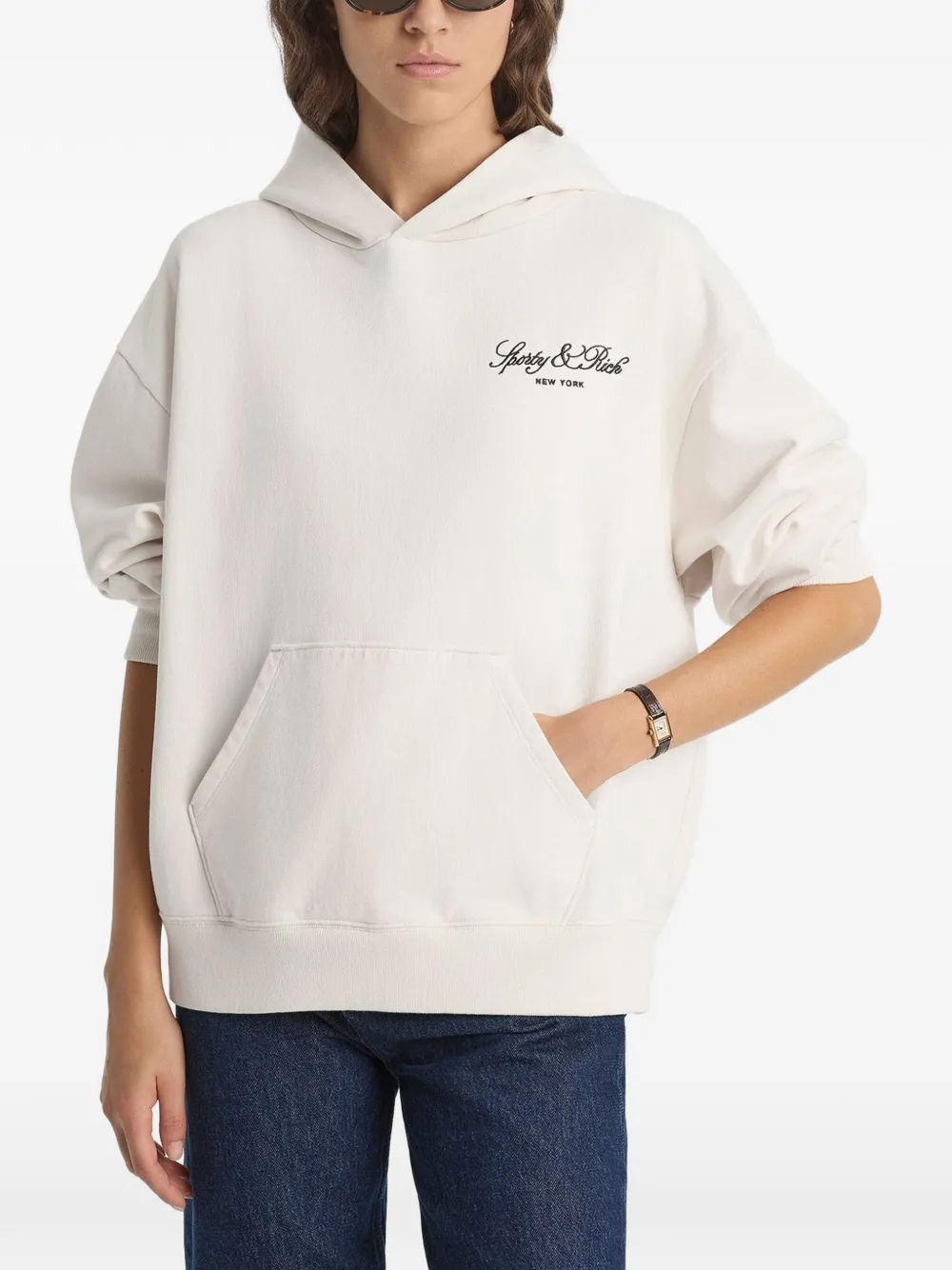  Sporty & Rich Sudadera Vendome Script Con Capucha - Neutro 
